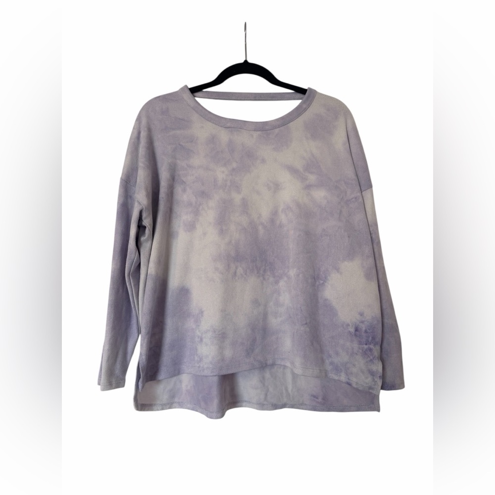 Derek Heart‎ Purple Tie-Dye Long Sleeve Sweater – Size Large